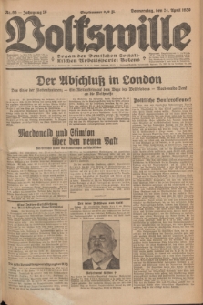 Volkswille : Organ der Deutschen Sozialistischen Arbeitspartei Polens. Jg.16 [i.e.15], Nr. 95 (24 April 1930) + dod.