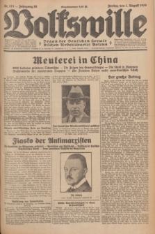 Volkswille : organ der Deutschen Sozialistischen Arbeitspartei Polens. Jg.16 [i.e.15], Nr. 175 (1 August 1930) + dod.