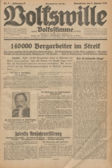 Volkswille : zugleich Volksstimme für Bielitz : Organ der Deutschen Sozialistischen Arbeitspartei in Polen. Jg.17, Nr. 2 (3 Januar 1931) + dod.