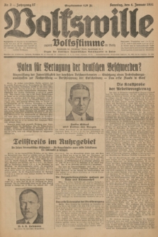Volkswille : zugleich Volksstimme für Bielitz : Organ der Deutschen Sozialistischen Arbeitspartei in Polen. Jg.17, Nr. 3 (4 Januar 1931) + dod.