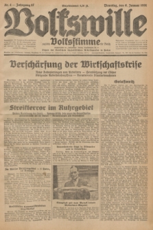 Volkswille : zugleich Volksstimme für Bielitz : Organ der Deutschen Sozialistischen Arbeitspartei in Polen. Jg.17, Nr. 4 (6 Januar 1931) + dod.