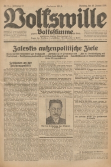 Volkswille : zugleich Volksstimme für Bielitz : Organ der Deutschen Sozialistischen Arbeitspartei in Polen. Jg.17, Nr. 9 (13 Januar 1931) + dod.
