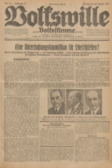 Volkswille : zugleich Volksstimme für Bielitz : Organ der Deutschen Sozialistischen Arbeitspartei in Polen. Jg.17, Nr. 12 (16 Januar 1931) + dod.