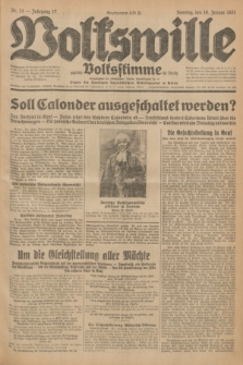 Volkswille : zugleich Volksstimme für Bielitz : Organ der Deutschen Sozialistischen Arbeitspartei in Polen. Jg.17, Nr. 14 (18 Januar 1931) + dod.