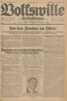 Volkswille : zugleich Volksstimme für Bielitz : Organ der Deutschen Sozialistischen Arbeitspartei in Polen. Jg.17, Nr. 16 (21 Januar 1931) + dod.