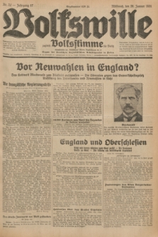 Volkswille : zugleich Volksstimme für Bielitz : Organ der Deutschen Sozialistischen Arbeitspartei in Polen. Jg.17, Nr. 22 (28 Januar 1931) + dod.