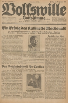 Volkswille : zugleich Volksstimme für Bielitz : Organ der Deutschen Sozialistischen Arbeitspartei in Polen. Jg.17, Nr. 24 (30 Januar 1931) + dod.