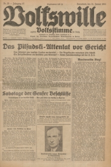 Volkswille : zugleich Volksstimme für Bielitz : Organ der Deutschen Sozialistischen Arbeitspartei in Polen. Jg.17, Nr. 25 (31 Januar 1931) + dod.