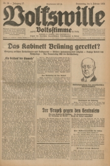 Volkswille : zugleich Volksstimme für Bielitz : Organ der Deutschen Sozialistischen Arbeitspartei in Polen. Jg.17, Nr. 28 (5 Februar 1931) + dod.