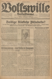 Volkswille : zugleich Volksstimme für Bielitz : Organ der Deutschen Sozialistischen Arbeitspartei in Polen. Jg.17, Nr. 31 (8 Februar 1931) + dod.