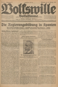 Volkswille : zugleich Volksstimme für Bielitz : Organ der Deutschen Sozialistischen Arbeitspartei in Polen. Jg.17, Nr. 39 (18 Februar 1931) + dod.