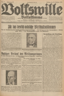 Volkswille : zugleich Volksstimme für Bielitz : Organ der Deutschen Sozialistischen Arbeitspartei in Polen. Jg.17, Nr. 47 (27 Februar 1931) + dod.