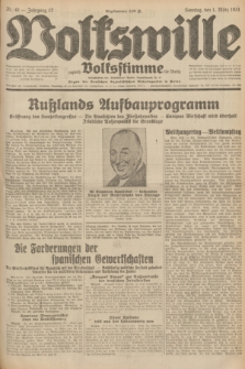 Volkswille : zugleich Volksstimme für Bielitz : Organ der Deutschen Sozialistischen Arbeitspartei in Polen. Jg.17, Nr. 49 (1 März 1931) + dod.