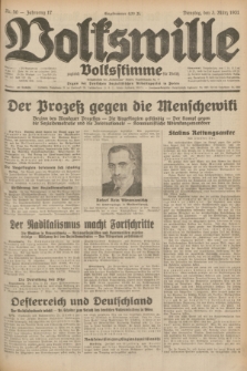Volkswille : zugleich Volksstimme für Bielitz : Organ der Deutschen Sozialistischen Arbeitspartei in Polen. Jg.17, Nr. 50 (3 März 1931) + dod.