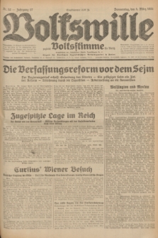 Volkswille : zugleich Volksstimme für Bielitz : Organ der Deutschen Sozialistischen Arbeitspartei in Polen. Jg.17, Nr. 52 (5 März 1931) + dod.