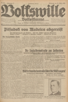 Volkswille : zugleich Volksstimme für Bielitz : Organ der Deutschen Sozialistischen Arbeitspartei in Polen. Jg.17, Nr. 69 (25 März 1931) + dod.