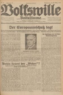 Volkswille : zugleich Volksstimme für Bielitz : Organ der Deutschen Sozialistischen Arbeitspartei in Polen. Jg.17, Nr. 70 (26 März 1931) + dod.