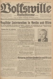 Volkswille : zugleich Volksstimme für Bielitz : Organ der Deutschen Sozialistischen Arbeitspartei in Polen. Jg.17, Nr. 71 (27 März 1931) + dod.