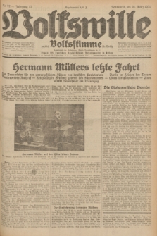 Volkswille : zugleich Volksstimme für Bielitz : Organ der Deutschen Sozialistischen Arbeitspartei in Polen. Jg.17, Nr. 72 (28 März 1931) + dod.