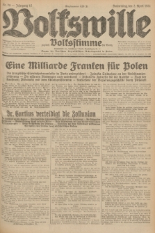 Volkswille : zugleich Volksstimme für Bielitz : Organ der Deutschen Sozialistischen Arbeitspartei in Polen. Jg.17, Nr. 76 (2 April 1931) + dod.