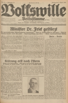 Volkswille : zugleich Volksstimme für Bielitz : Organ der Deutschen Sozialistischen Arbeitspartei in Polen. Jg.17, Nr. 77 (3 April 1931) + dod.