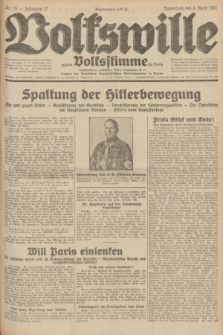 Volkswille : zugleich Volksstimme für Bielitz : Organ der Deutschen Sozialistischen Arbeitspartei in Polen. Jg.17, Nr. 78 (4 April 1931) + dod.