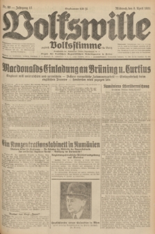 Volkswille : zugleich Volksstimme für Bielitz : Organ der Deutschen Sozialistischen Arbeitspartei in Polen. Jg.17, Nr. 80 (8 April 1931) + dod.