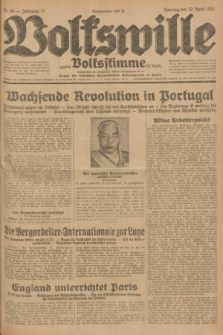 Volkswille : zugleich Volksstimme für Bielitz : Organ der Deutschen Sozialistischen Arbeitspartei in Polen. Jg.17, Nr. 84 (12 April 1931) + dod.