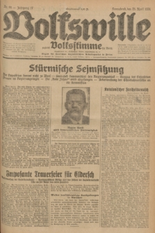 Volkswille : zugleich Volksstimme für Bielitz : Organ der Deutschen Sozialistischen Arbeitspartei in Polen. Jg.17, Nr. 95 (25 April 1931) + dod.