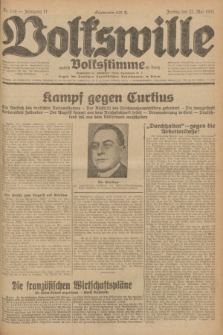 Volkswille : zugleich Volksstimme für Bielitz : Organ der Deutschen Sozialistischen Arbeitspartei in Polen. Jg.17, Nr. 116 (22 Mai 1931) + dod.