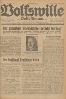 Volkswille : zugleich Volksstimme für Bielitz : Organ der Deutschen Sozialistischen Arbeitspartei in Polen. Jg.17, Nr. 119 (27 Mai 1931) + dod.