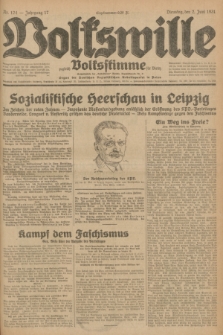 Volkswille : zugleich Volksstimme für Bielitz : Organ der Deutschen Sozialistischen Arbeitspartei in Polen. Jg.17, Nr. 124 (2 Juni 1931) + dod.