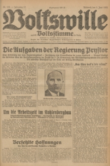 Volkswille : zugleich Volksstimme für Bielitz : Organ der Deutschen Sozialistischen Arbeitspartei in Polen. Jg.17, Nr. 125 (3 Juni 1931) + dod.