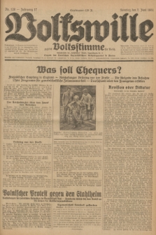 Volkswille : zugleich Volksstimme für Bielitz : Organ der Deutschen Sozialistischen Arbeitspartei in Polen. Jg.17, Nr. 128 (7 Juni 1931) + dod.