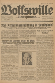 Volkswille : zugleich Volksstimme für Bielitz : Organ der Deutschen Sozialistischen Arbeitspartei in Polen. Jg.17, Nr. 138 (19 Juni 1931) + dod.