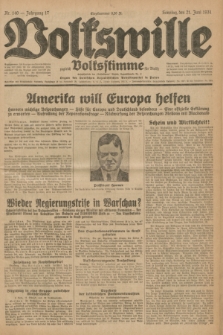 Volkswille : zugleich Volksstimme für Bielitz : Organ der Deutschen Sozialistischen Arbeitspartei in Polen. Jg.17, Nr. 140 (21 Juni 1931) + dod.
