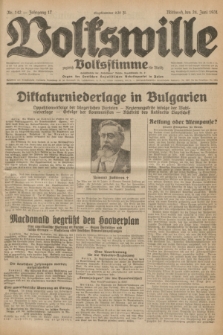 Volkswille : zugleich Volksstimme für Bielitz : Organ der Deutschen Sozialistischen Arbeitspartei in Polen. Jg.17, Nr. 142 (24 Juni 1931) + dod.