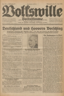 Volkswille : zugleich Volksstimme für Bielitz : Organ der Deutschen Sozialistischen Arbeitspartei in Polen. Jg.17, Nr. 143 (25 Juni 1931) + dod.