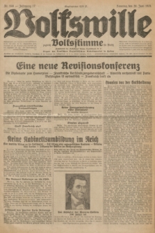Volkswille : zugleich Volksstimme für Bielitz : Organ der Deutschen Sozialistischen Arbeitspartei in Polen. Jg.17, Nr. 146 (28 Juni 1931) + dod.