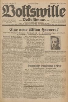 Volkswille : zugleich Volksstimme für Bielitz : Organ der Deutschen Sozialistischen Arbeitspartei in Polen. Jg.17, Nr. 148 (2 Juli 1931) + dod.