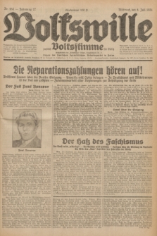 Volkswille : zugleich Volksstimme für Bielitz : Organ der Deutschen Sozialistischen Arbeitspartei in Polen. Jg.17, Nr. 153 (8 Juli 1931) + dod.