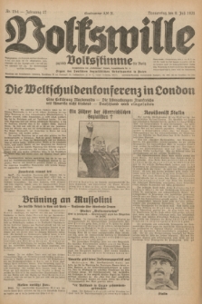 Volkswille : zugleich Volksstimme für Bielitz : Organ der Deutschen Sozialistischen Arbeitspartei in Polen. Jg.17, Nr. 154 (9 Juli 1931) + dod.