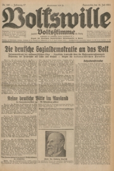 Volkswille : zugleich Volksstimme für Bielitz : Organ der Deutschen Sozialistischen Arbeitspartei in Polen. Jg.17, Nr. 160 (16 Juli 1931) + dod.