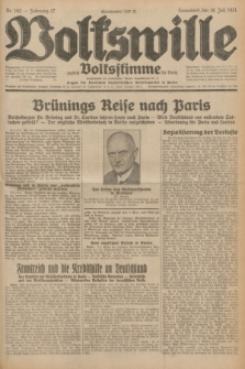 Volkswille : zugleich Volksstimme für Bielitz : Organ der Deutschen Sozialistischen Arbeitspartei in Polen. Jg.17, Nr. 162 (18 Juli 1931) + dod.