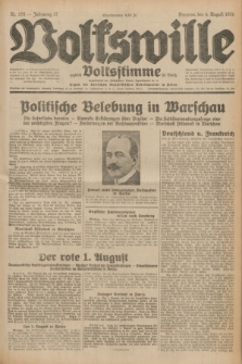 Volkswille : zugleich Volksstimme für Bielitz : Organ der Deutschen Sozialistischen Arbeitspartei in Polen. Jg.17, Nr. 176 (4 August 1931) + dod.