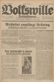 Volkswille : zugleich Volksstimme für Bielitz : Organ der Deutschen Sozialistischen Arbeitspartei in Polen. Jg.17, Nr. 181 (9 August 1931) + dod.