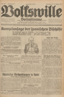 Volkswille : zugleich Volksstimme für Bielitz : Organ der Deutschen Sozialistischen Arbeitspartei in Polen. Jg.17, Nr. 187 (18 August 1931) + dod.