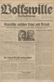 Volkswille : zugleich Volksstimme für Bielitz : Organ der Deutschen Sozialistischen Arbeitspartei in Polen. Jg.17, Nr. 189 (20 August 1931) + dod.