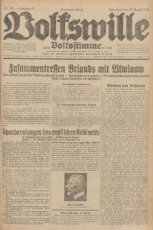 Volkswille : zugleich Volksstimme für Bielitz : Organ der Deutschen Sozialistischen Arbeitspartei in Polen. Jg.17, Nr. 191 (22 August 1931) + dod.
