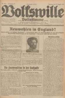 Volkswille : zugleich Volksstimme für Bielitz : Organ der Deutschen Sozialistischen Arbeitspartei in Polen. Jg.17, Nr. 192 (23 August 1931) + dod.